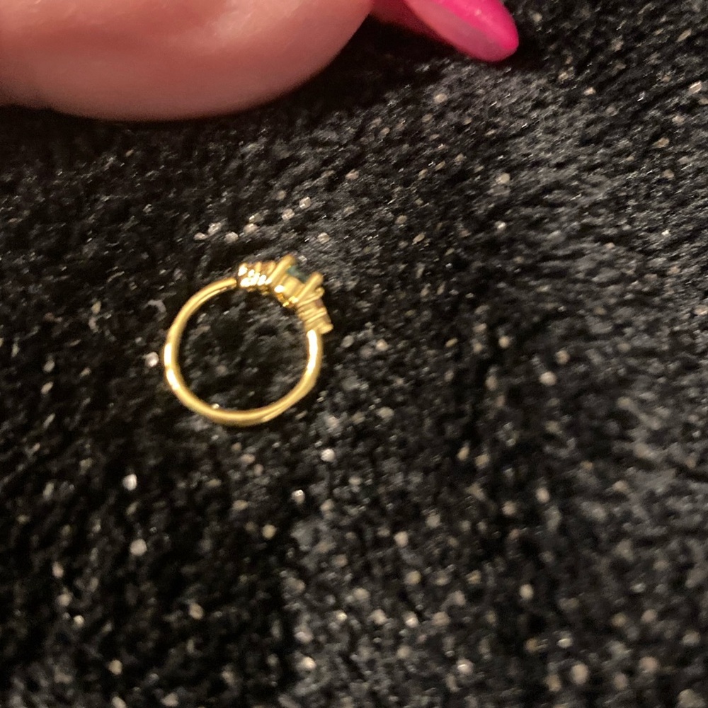Nose Ring- Gold Nose Clip Cubic Zirconia Copper Nose Clip nwt - Picture 7 of 16